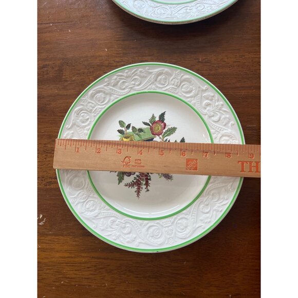 Set Of 6 Vintage Spode Copeland Floral Embossed Salad Plates 7" Made In England - Picture 4 of 5